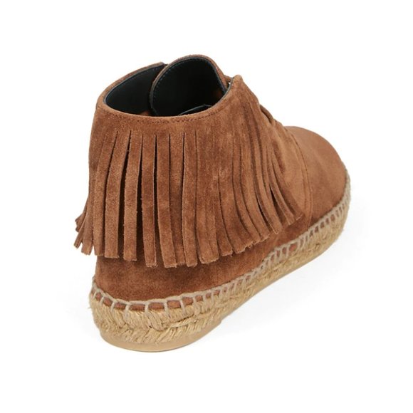 Saint Laurent Fringe Suede Lace-Up Espadrilles - Picture 2 of 7